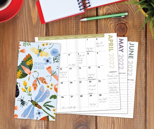 Butterflies And Floral 2022-23 2-Year Pocket Planner, 1 - Pps