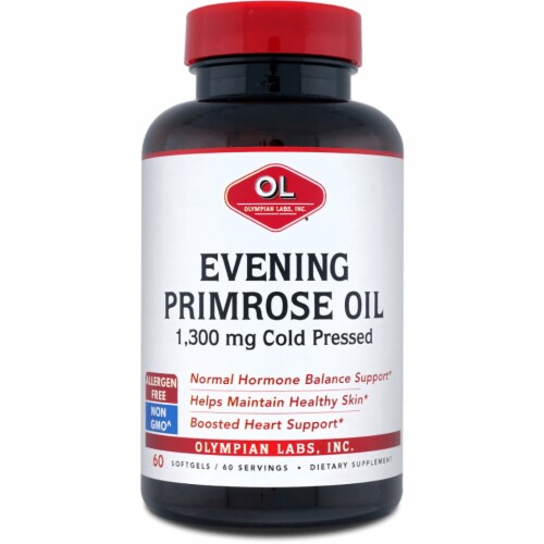 Olympian Labs Evening Primrose Oil Dietary Supplement Softgels 1300mg Perspective: front