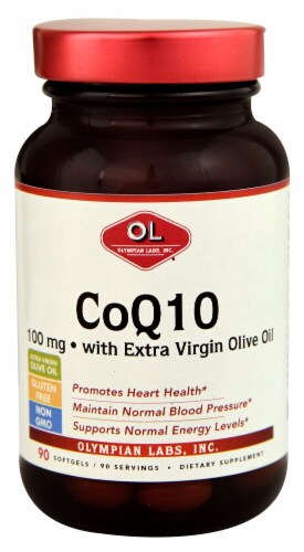 Olympian Labs  CoQ10 with Extra Virgin Olive Oil Perspective: front
