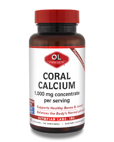 Olympian Labs Coral Calcium 1000 mg Dietary Supplement Perspective: front