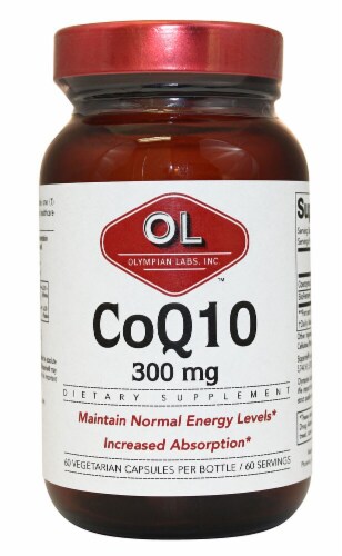 Olympian Labs CoQ10 Vegetarian Capsules 300mg Perspective: front