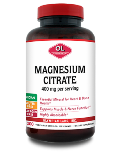 Olympian Labs Magnesium Citrate 400 mg Dietary Supplement Perspective: front
