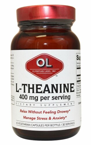 Olympian Labs L-Theanine Capsules 400mg Perspective: front