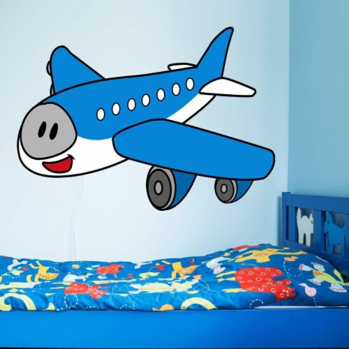 VWAQ Airplane Nursery Wall Decal Kids Aviation Decor Peel and Stick - PAS32 Perspective: front