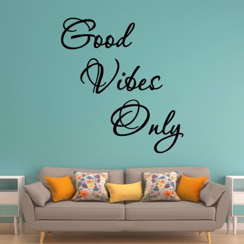 VWAQ Good Vibes Only Wall Quotes Decal Perspective: front