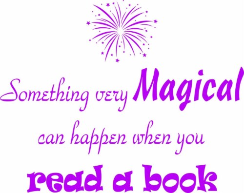 VWAQ Something Very Magical Can Happen When You Read A Book Classroom Reading Wall Decals Perspective: front