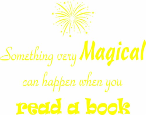 VWAQ Something Very Magical Can Happen When You Read A Book Classroom Reading Wall Decals Perspective: front
