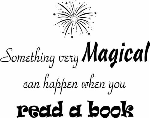 VWAQ Something Very Magical Can Happen When You Read A Book Classroom Reading Wall Decals Perspective: front