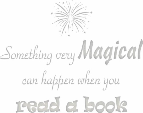 VWAQ Something Very Magical Can Happen When You Read A Book Classroom Reading Wall Decals Perspective: front