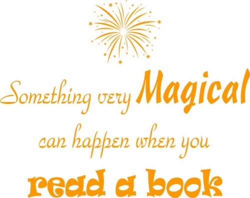 VWAQ Something Very Magical Can Happen When You Read A Book Classroom Reading Wall Decals Perspective: front