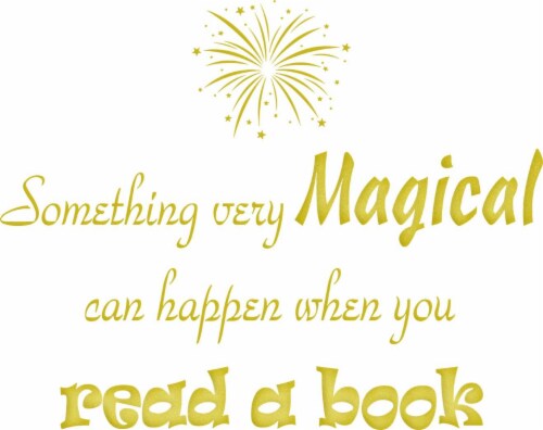 VWAQ Something Very Magical Can Happen When You Read A Book Classroom Reading Wall Decals Perspective: front