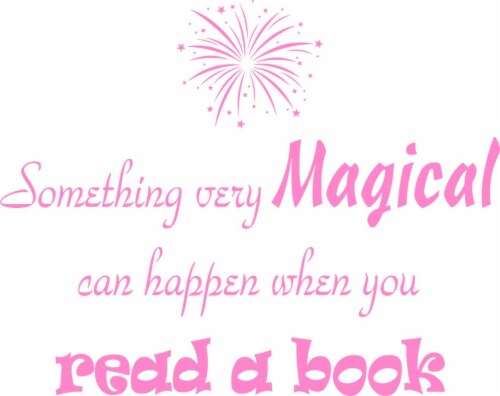 VWAQ Something Very Magical Can Happen When You Read A Book Classroom Reading Wall Decals Perspective: front