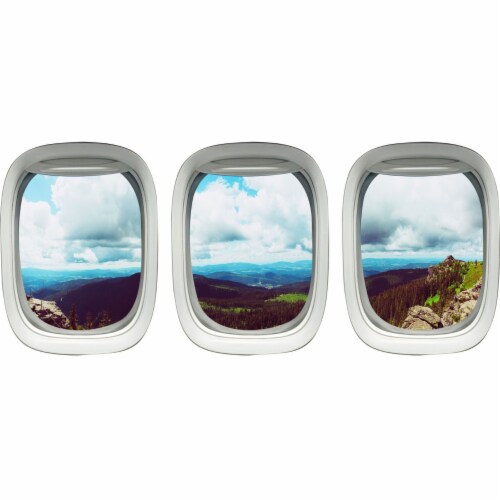 VWAQ Peel And Stick Airplane Window Decals -PPW34 Perspective: front