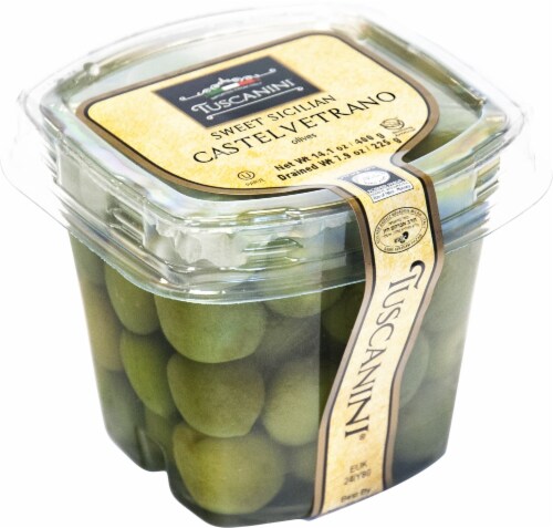 Tuscanini Sweet Sicilian Castelvetrano Olives Perspective: front