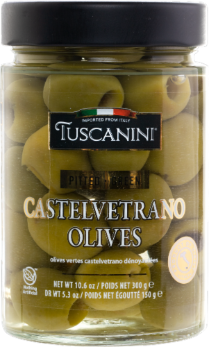 Tuscanini® Pitted Green Castelvetrano Olives Perspective: front