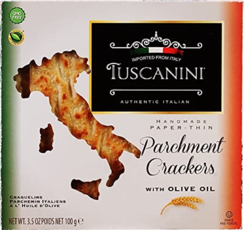 Tuscanini Handmade Paper-thin Parchment Crackers with Olive Oil, 3.5 oz ...