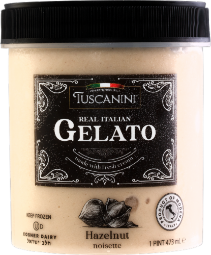 Tuscanini Real Italian Hazelnut Gelato Pint Perspective: front