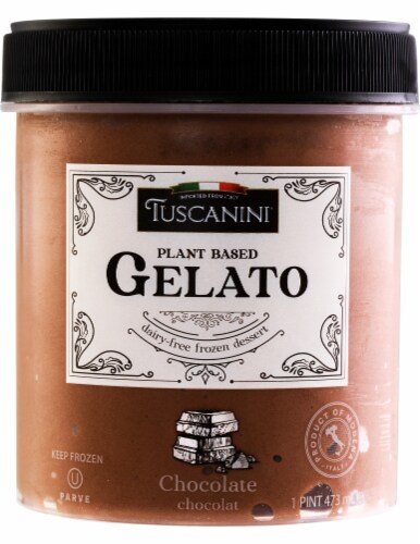 Tuscanini Dairy Free Chocolate Gelato Pint Perspective: front