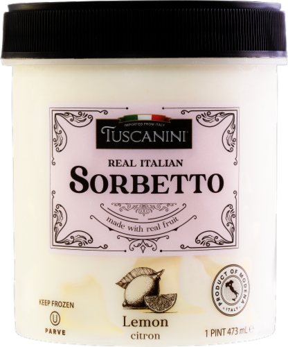 Tuscanini Real Italian Lemon Sorbetto Pint Perspective: front