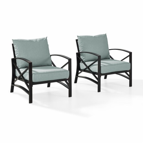 Kaplan 2 Pc Outdoor Seating Set With Mist Cushion Two Outdoor