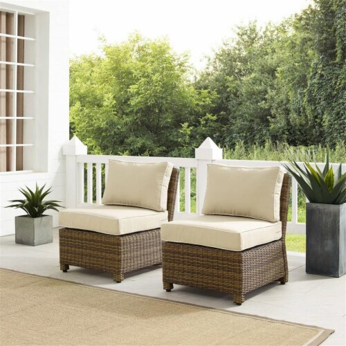 Crosley Furniture - Bradenton 5Pc Outdoor Wicker Conversation Set W Table Sangria 4 Armless Chairs