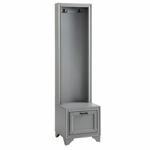 Crosley Tara Hall Tree in Distressed Gray Perspective: front