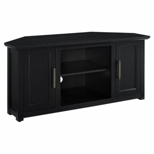 Crosley Camden Corner Television Stand - Black Perspective: front