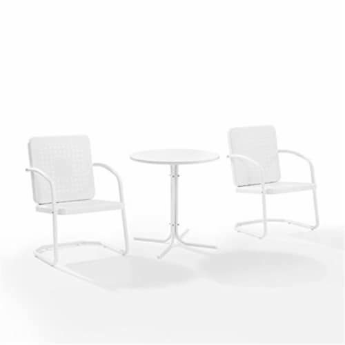 Crosley Bates 3 Piece Outdoor Bistro Set in White Gloss, 1 - Ralphs