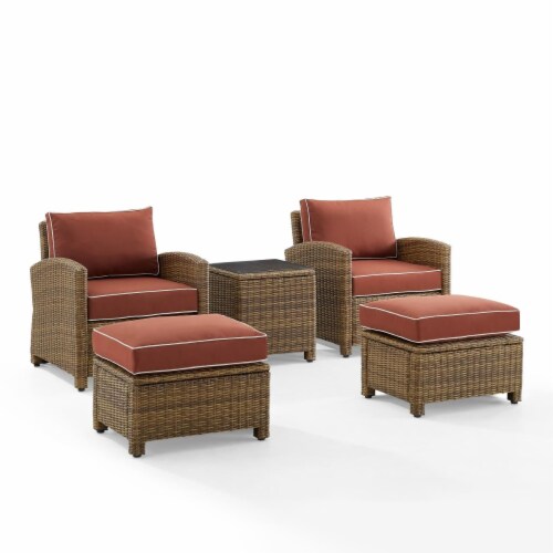 Crosley Furniture Bradenton 5piece Fabric Outdoor Chair Set in Sangria