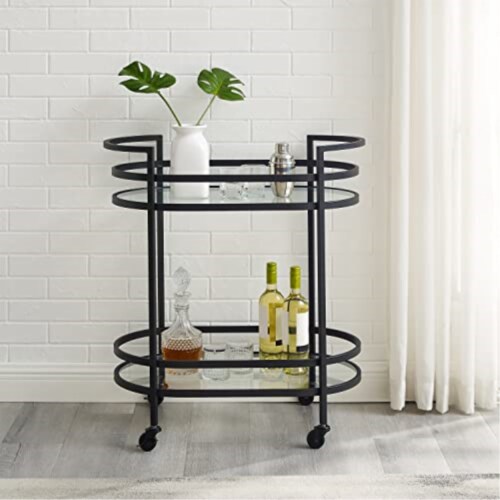 Bailey Bar Cart Matte Black Perspective: front