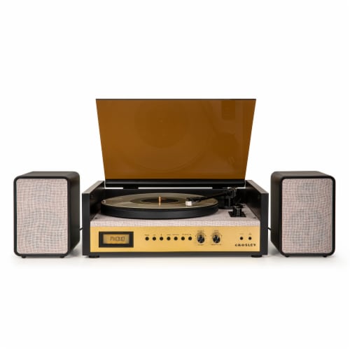 Crosley Coda Shelf System Record Player Perspective: front