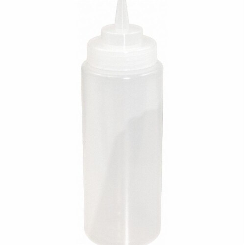 Crestware Squeeze Bottle,Plastic,Clear,24 oz.,PK12  SB24CW Perspective: front