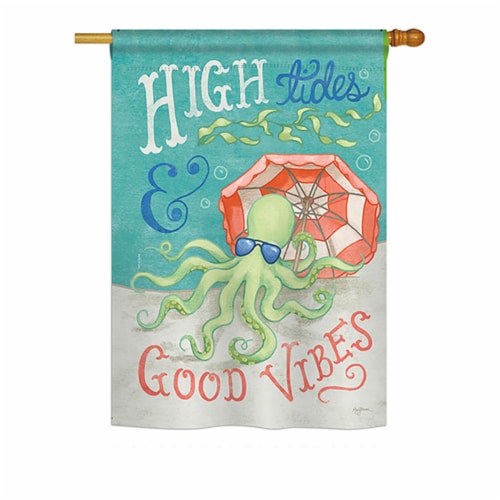 Breeze Decor BD-NA-H-107062-IP-BO-DS02-US 28 x 40 in. Octopus Good Vibes Coastal - Everyday N Perspective: front