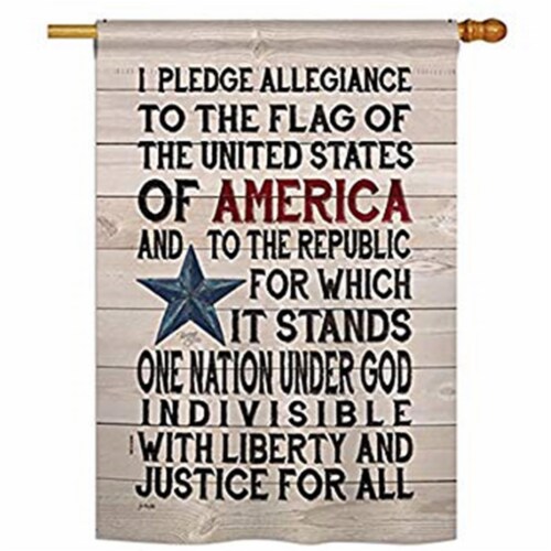 Breeze Decor BD-PA-H-111085-IP-BO-D-US18-SB 28 x 40 in. Pledge of Allegiance Americana Patrio Perspective: front