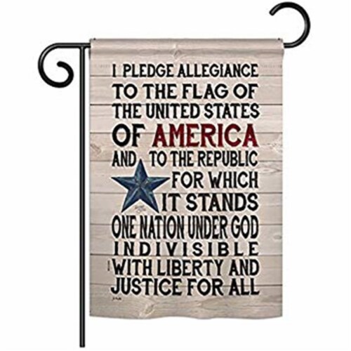 Breeze Decor BD-PA-G-111085-IP-BO-D-US18-SB 13 x 18.5 in. Pledge of Allegiance Americana Patr Perspective: front