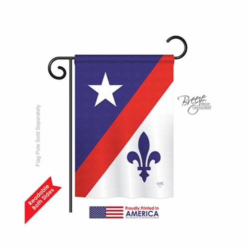 Breeze Decor 68007 Mardi Gras Franco American 2-Sided Impression Garden Flag - 13 x 18.5 in. Perspective: front