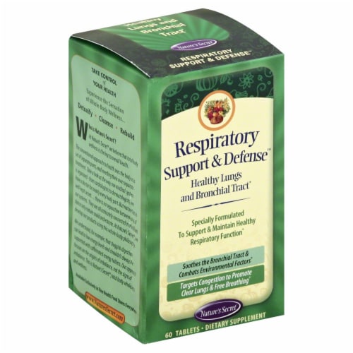 Nature's Secret Respiratory Healthy Lungs Support & Defense Dietary Supplement Perspective: front
