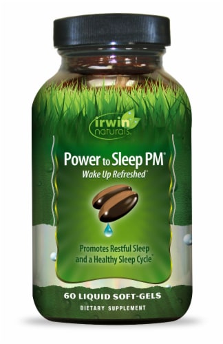 Irwin Naturals Power to Sleep PM Dietary Supplement Liquid Soft Gels Perspective: front