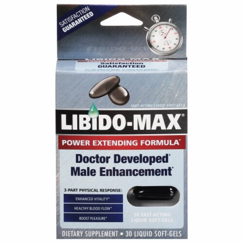 Libido-Max Male Enhancement Dietary Supplement Liquid Soft-Gels Perspective: front
