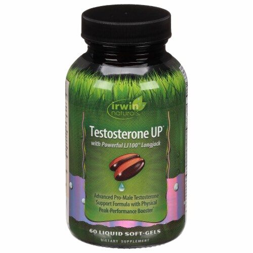 Irwin Naturals Testosterone UP Dietary Supplement Liquid Soft Gels Perspective: front