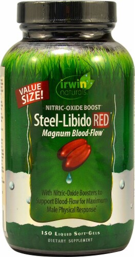 Irwin Naturals Steel-Libido Red Magnum Blood-Flow Nitric-Oxide Boost Perspective: front