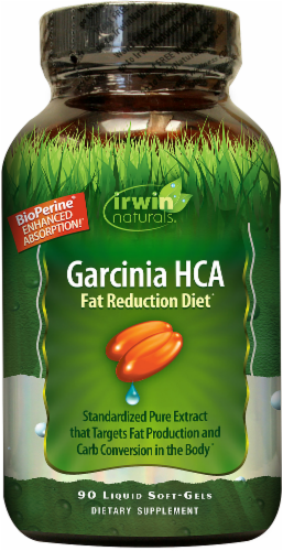 Irwin Naturals Garcinia HCA Fat Reduction Diet Liquid Softgels Perspective: front