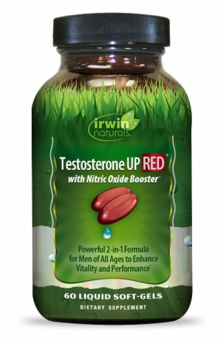 Irwin Naturals® Testosterone UP RED® Liquid Soft-Gels Perspective: front