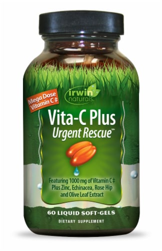 Irwin Naturals Vita-C Plus Urgent Rescue Liquid Soft Gels Perspective: front