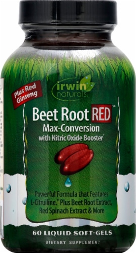 Irwin Naturals Beet Root RED Liquid Soft-Gels Perspective: front