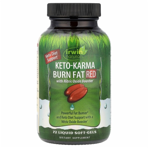 Irwin Naturals Keto-Karma Burn Fat Red Liquid Soft-Gels Perspective: front