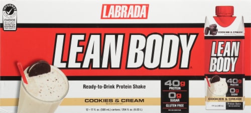 LaBrada Lean Body Cookies N Cream Protein Shake Perspective: front