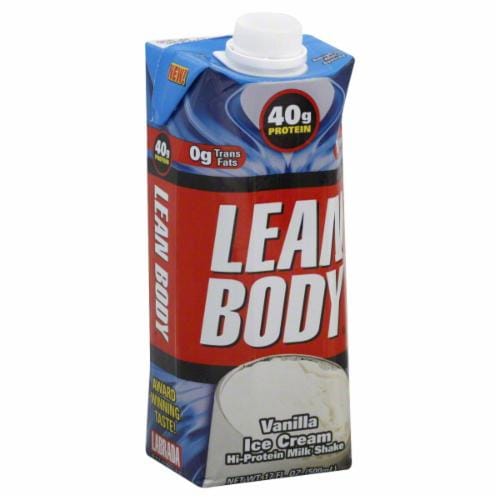 Lean Body Vanilla Ice Cream Protein Shake Perspective: front