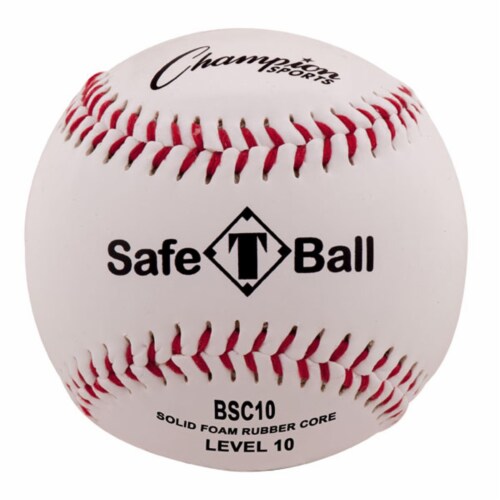 Champion Sports BSC10 Soft Compression Baseball, White & Red & Black - Pack of 12 Perspective: front