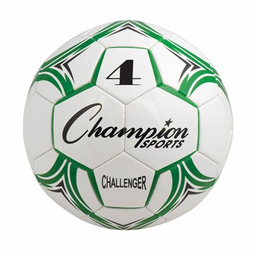 Champion Sports CH4GN Challenger Series Soccer Ball, Green & White - Size 4 Perspective: front